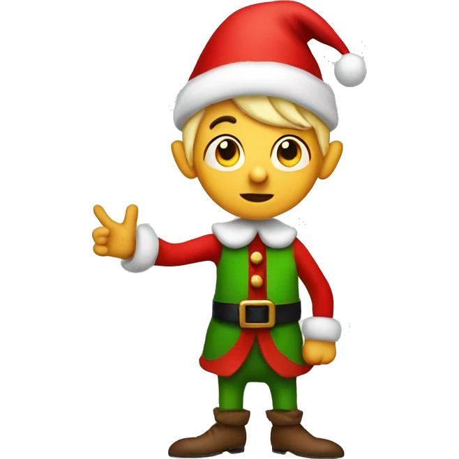 Christmas elf holding a NO sign emoji