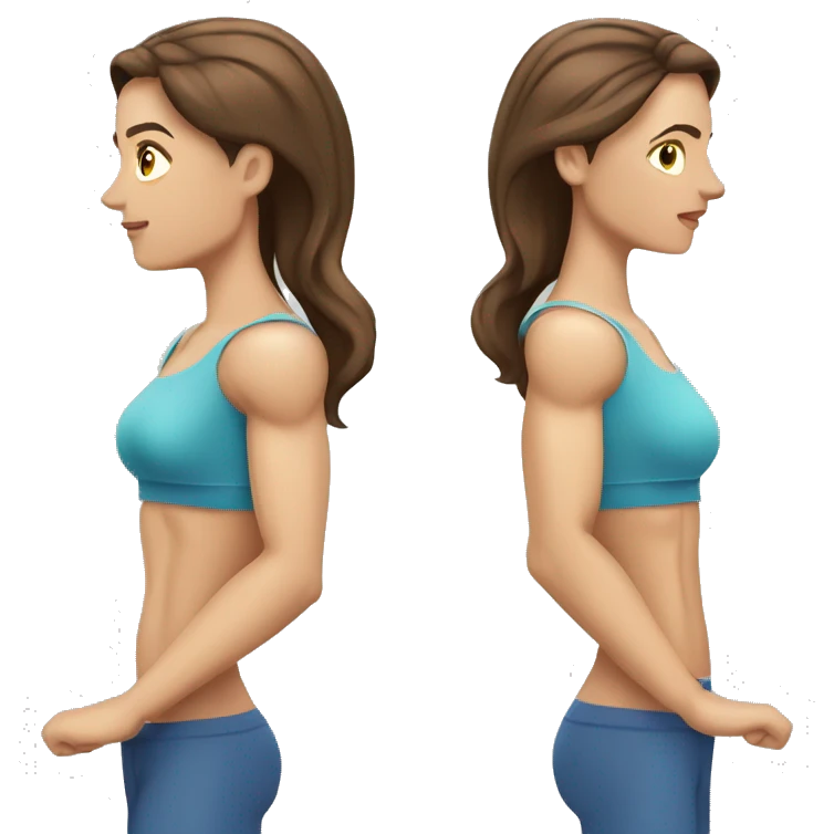 Woman arm muscles, fit Caucasian woman, brunette  emoji