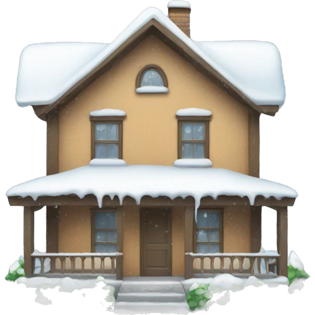 House with snow emoji