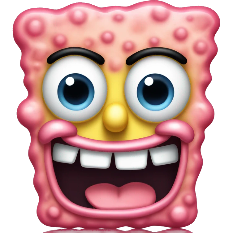 spongebob  sticking tongue out emoji
