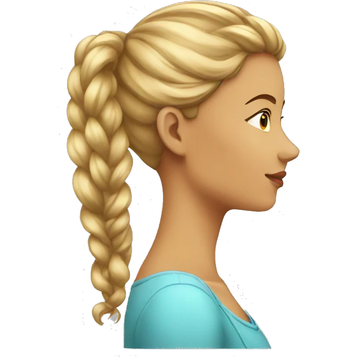 young beautiful lady side view emoji