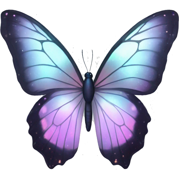 Pastel iridescent white nebula butterfly emoji