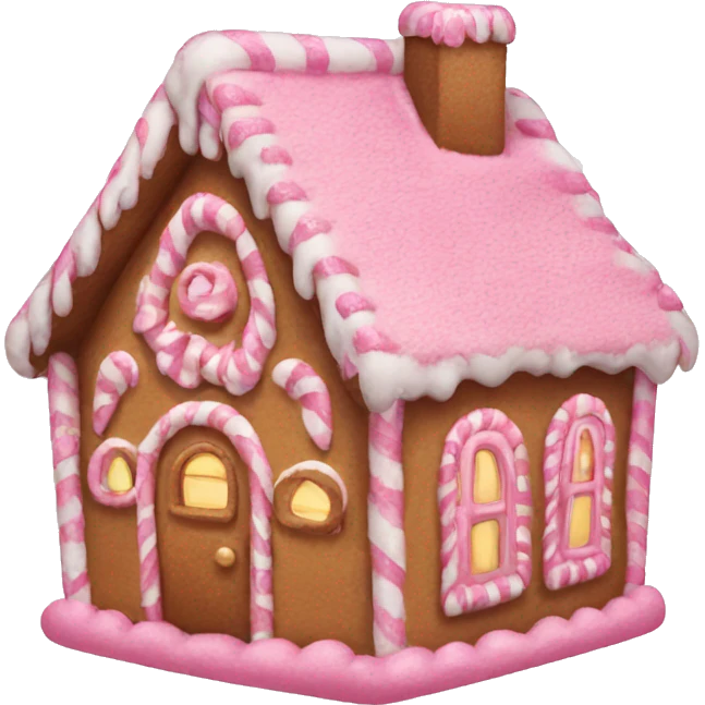 Pink gingerbread house  emoji