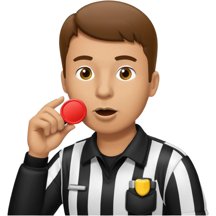 Referee blowing whistle emoji