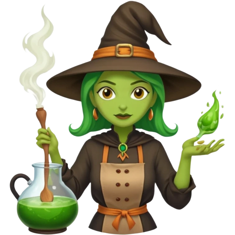 green witch cooking potion emoji