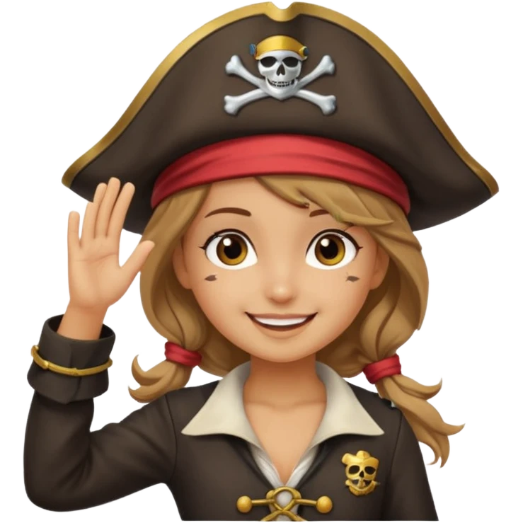 cute pirate girl saluting emoji