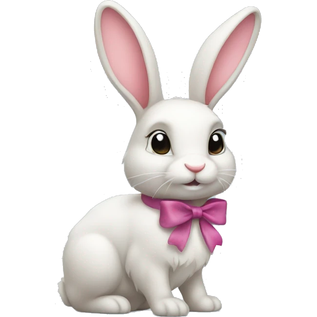 A bunny with an bow emoji