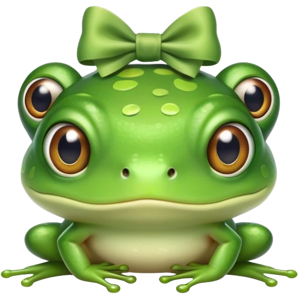 Frog with a bow on its head emoji