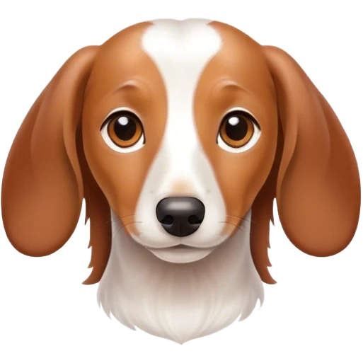 White and brown Dashchund  emoji