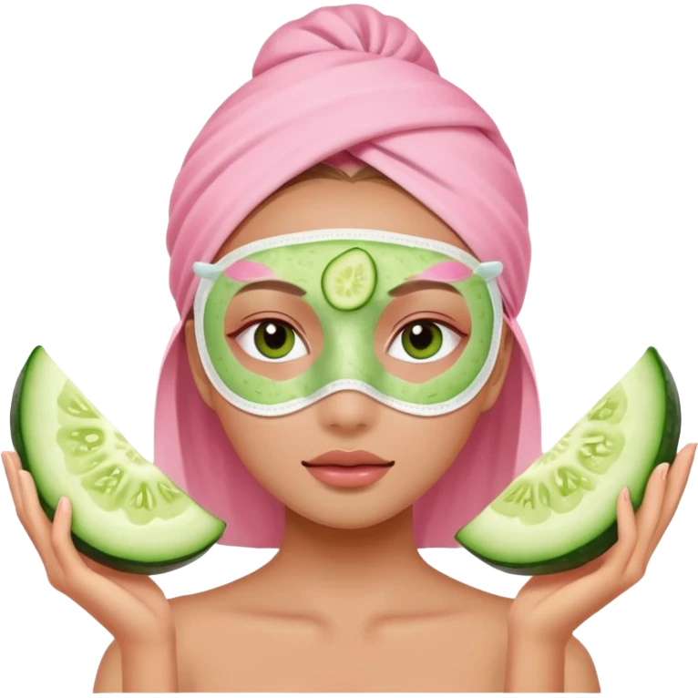 girl with a pink skincare face mask emoji