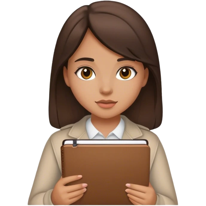 Brounette Girl with notebook emoji