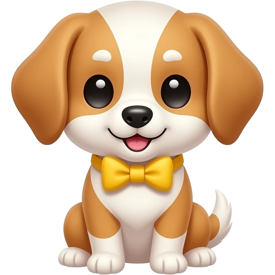 ahitzu cute dog with yellow bowtie sitting emoji
