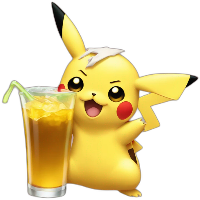 Pikachu drunk emoji