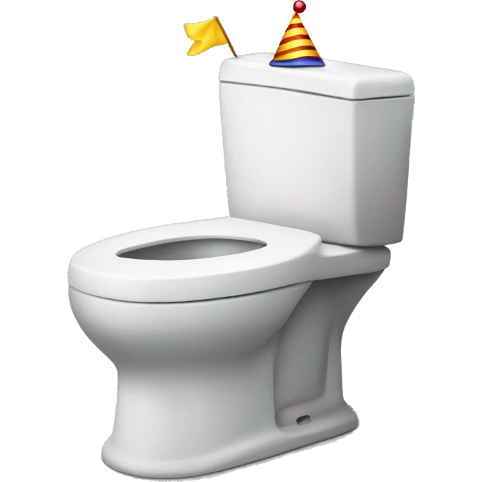Skibidi toilet with a party hat emoji