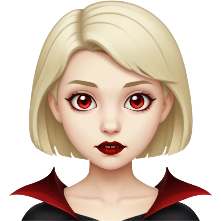 teenage vampire girl with short dark blonde hair and white skin emoji