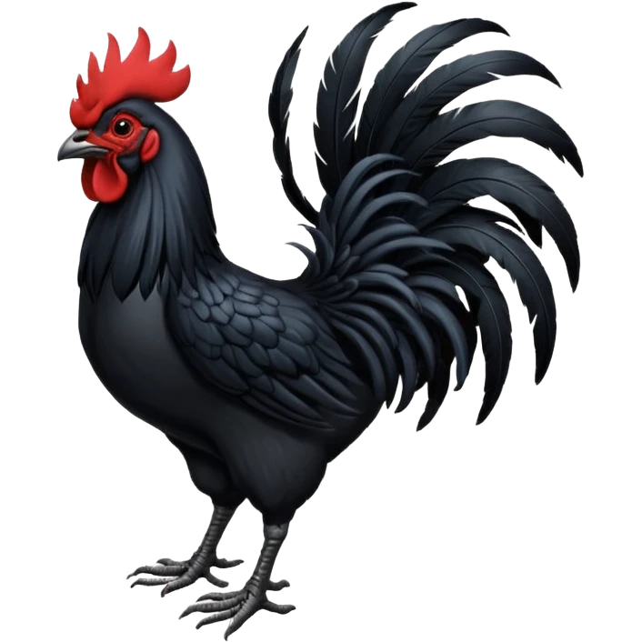 Ayam cemani rooster emoji