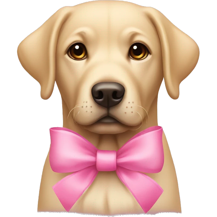 Labrador with pink bow  emoji