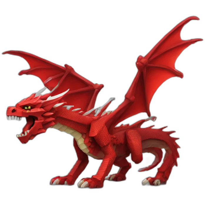 Minecraft Red dragon cyberpunk emoji