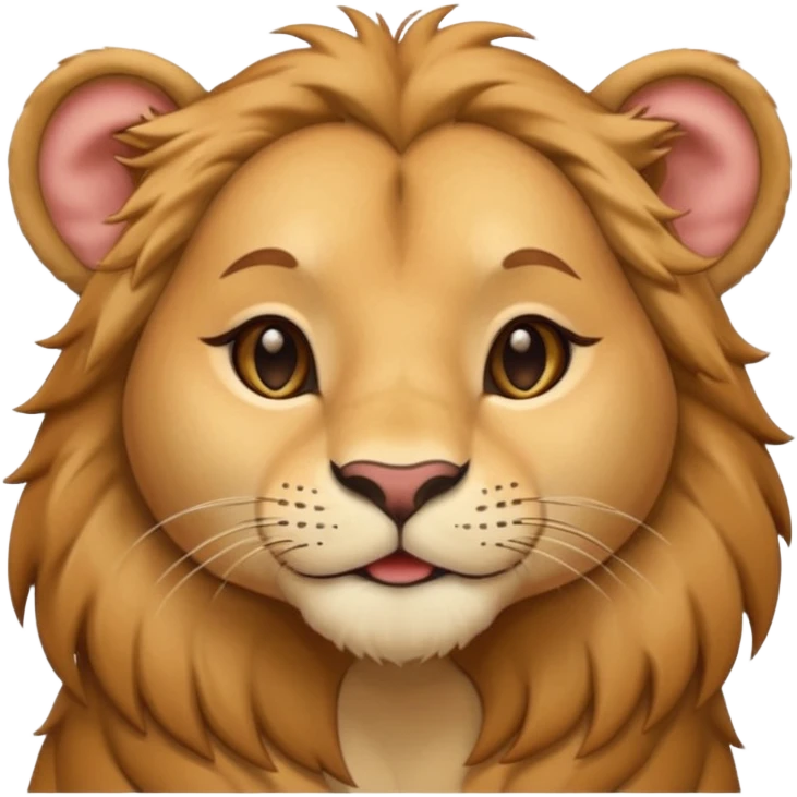Happy cute kissing Lioness emoji