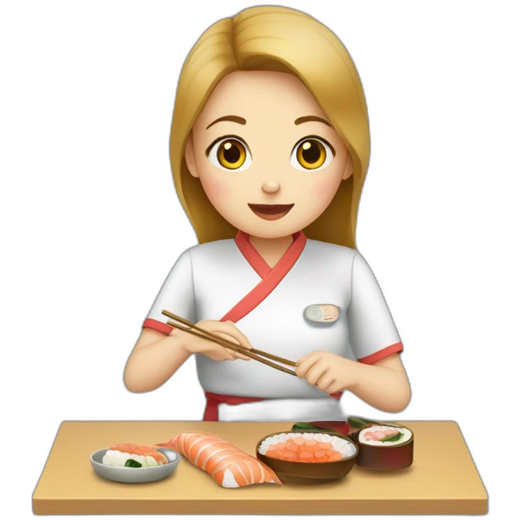 Fille qui mange sushis emoji
