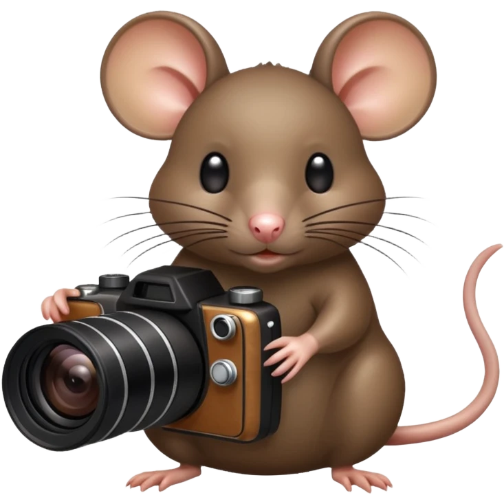 Rat with bow and digital camera emoji