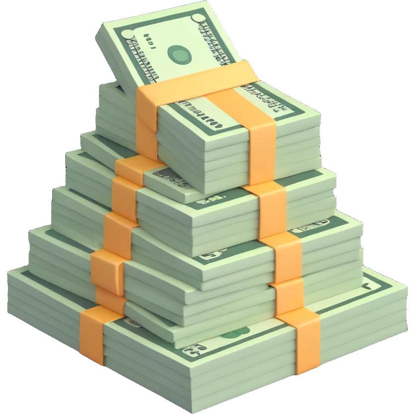 stack of paper bills currency emoji