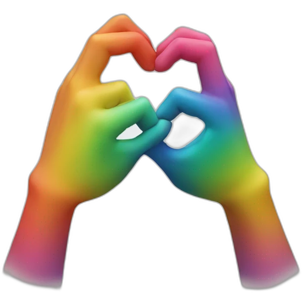 Dos Corazones arcoiris de la mano emoji
