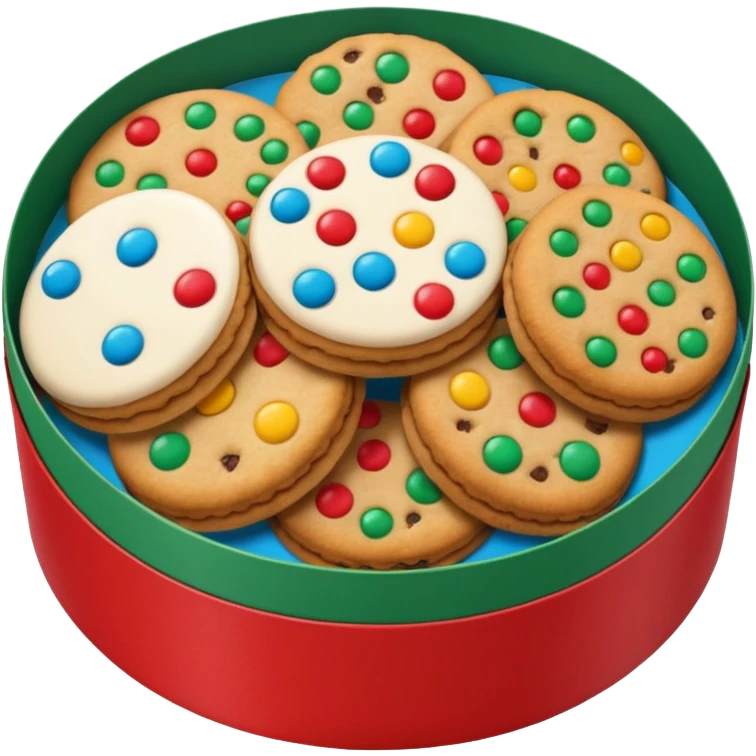 christmas biscuit and cookie box round emoji