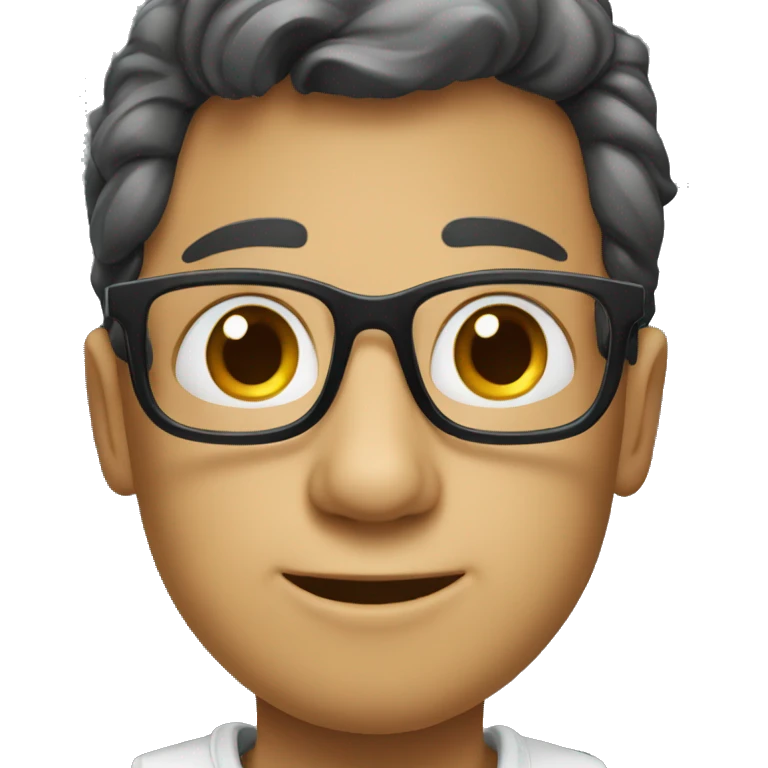 a hansdsome boy with glasse emoji
