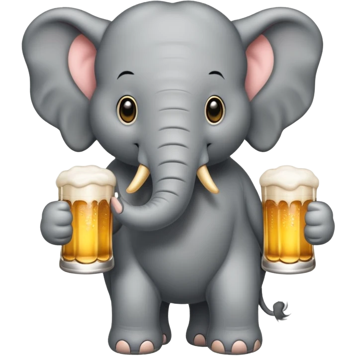 Elephant with a beer emoji