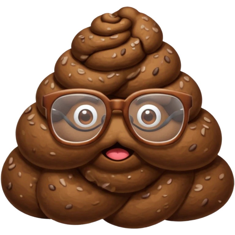 Poop with glasses emoji