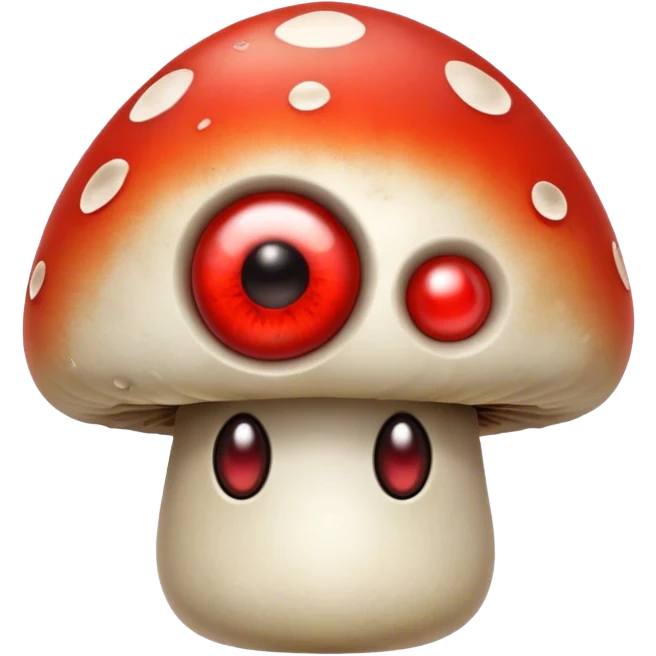 Mushroom with bloodshot eyes emoji