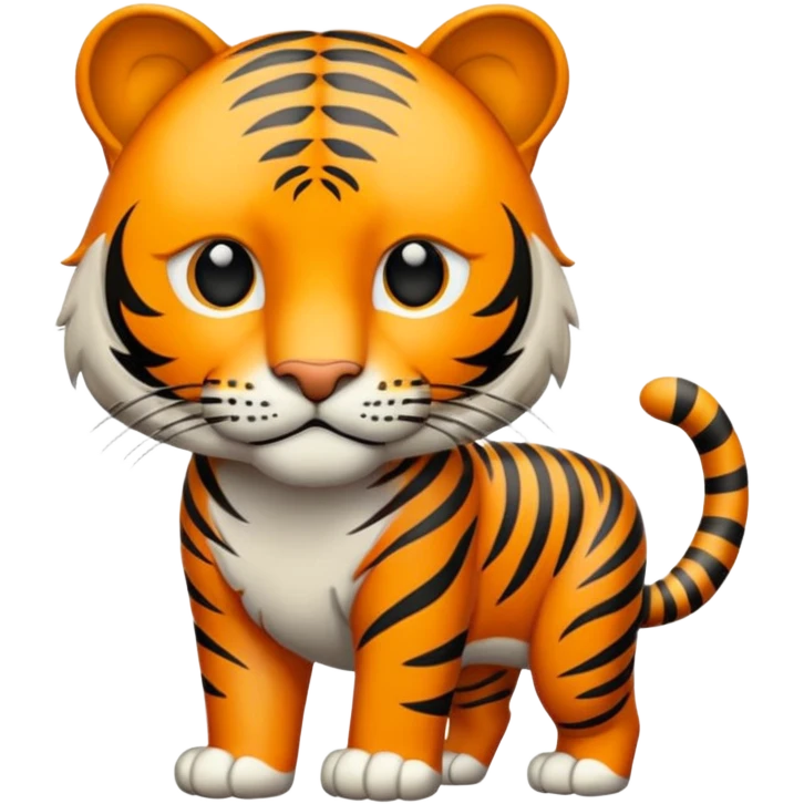 Tigre adulto feroz con la cara mas real no de caricatiraen la cima  emoji