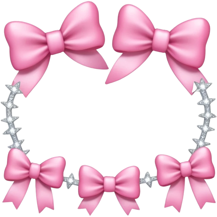 cute feminine border with bows and sparkles emoji
