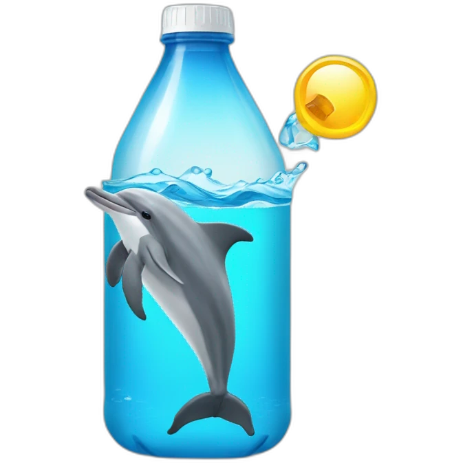 dolphin with plastic bottle emoji