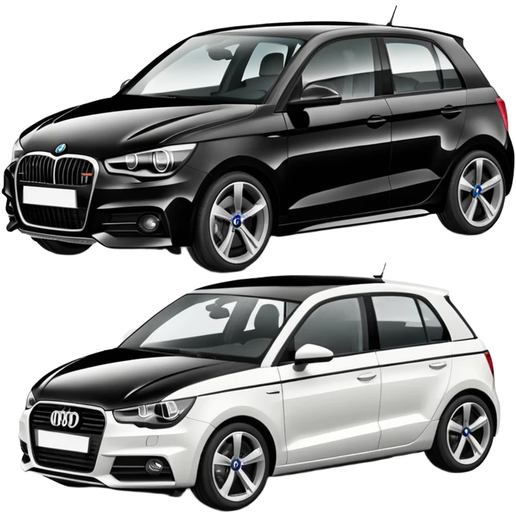 Bmw suv black, audi a1 black, gvw golf black, vw t7 black emoji