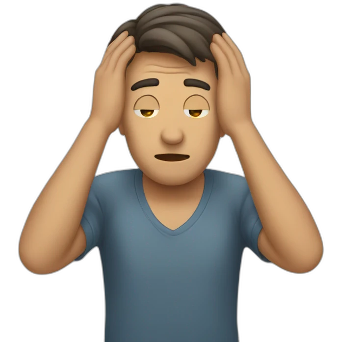 a man holding his head emoji