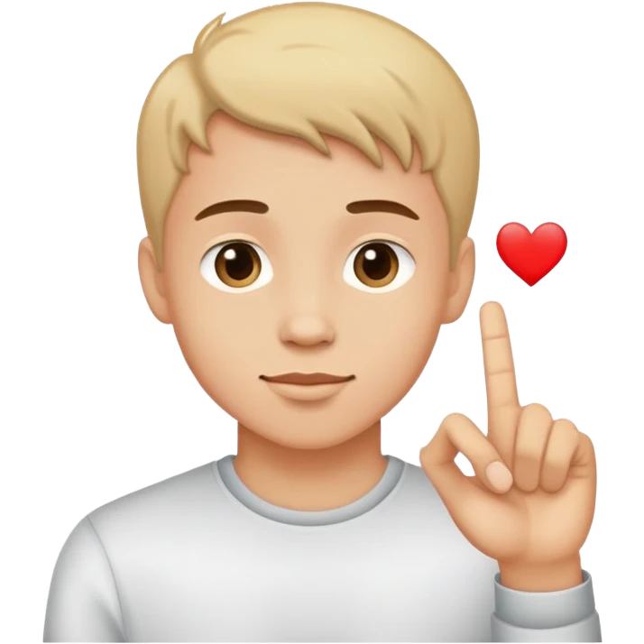 young man making the 'I love you' sign emoji