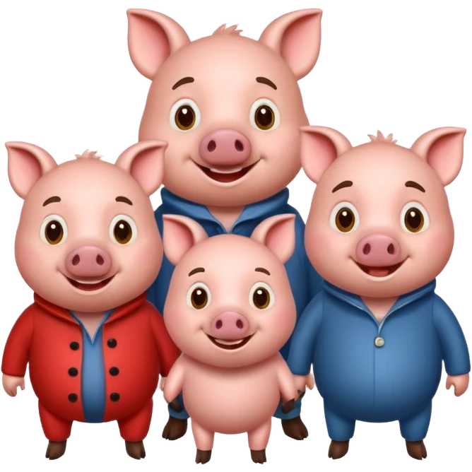 three little pigs and big bad wolf emoji