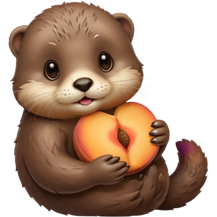 Otter and a peach 🦦🍑  emoji