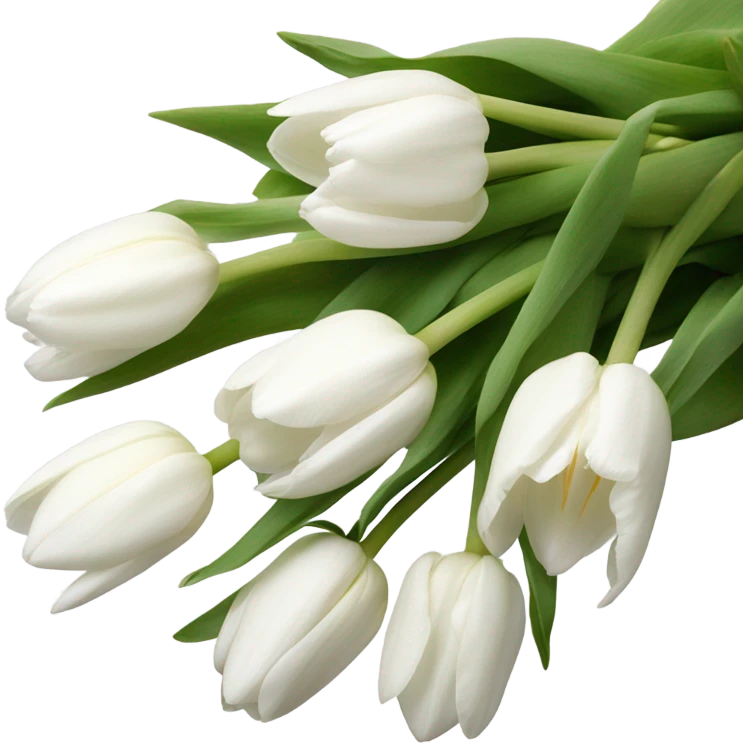 white tulip bouquet  emoji