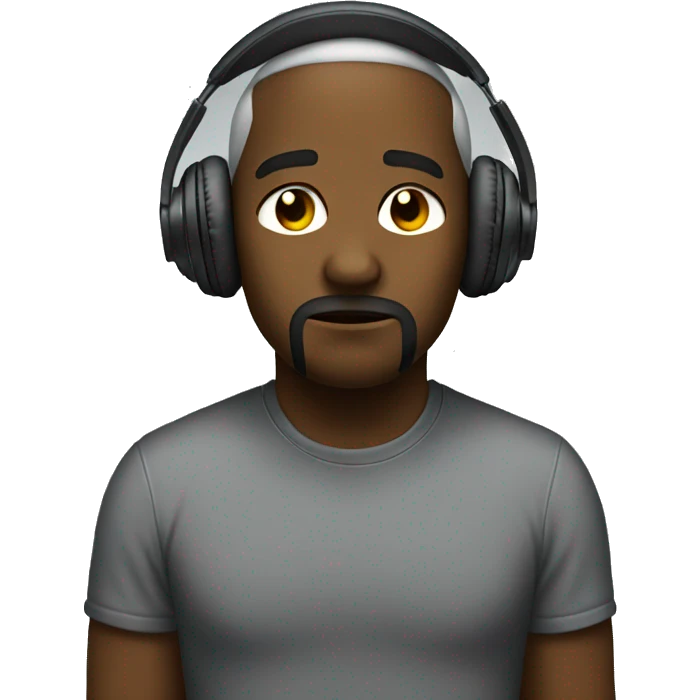 sad with headphones default  emoji