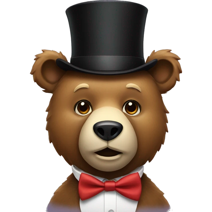 bear wearing a top hat and bow tie emoji