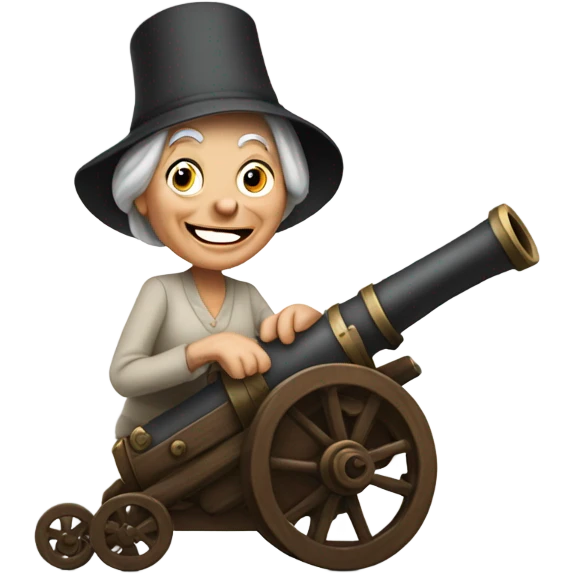 Old woman shooting out of a cannon thumbs up  emoji
