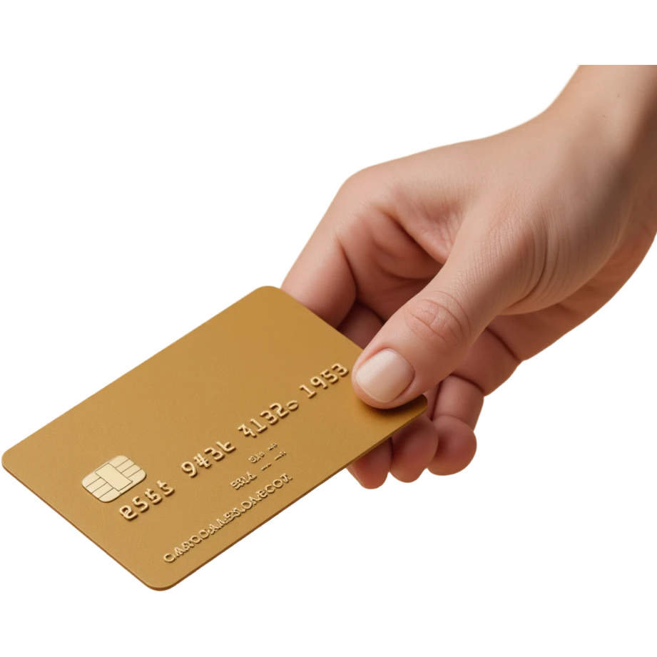 a realistic credit card making a payment, skeuomorphism style, detailed, photorealistic textures, subtle shadows emoji