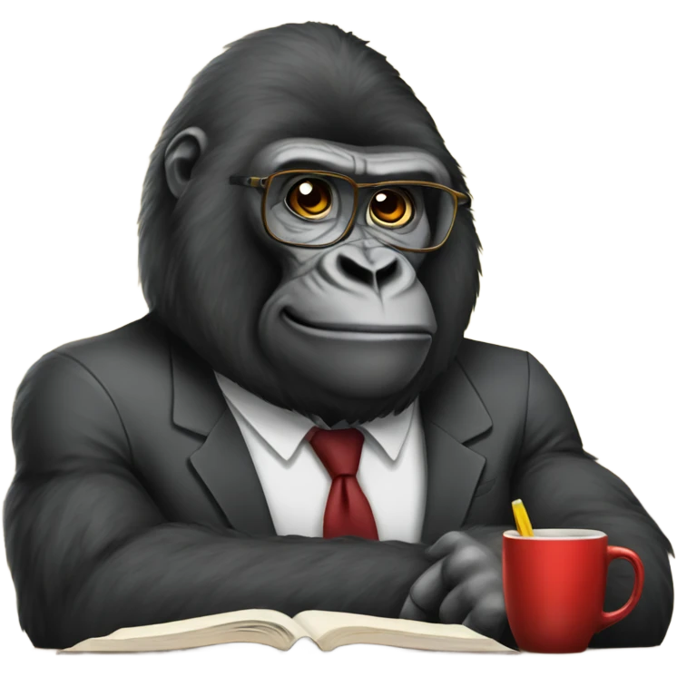 Gorilla that is acting like a professor  emoji