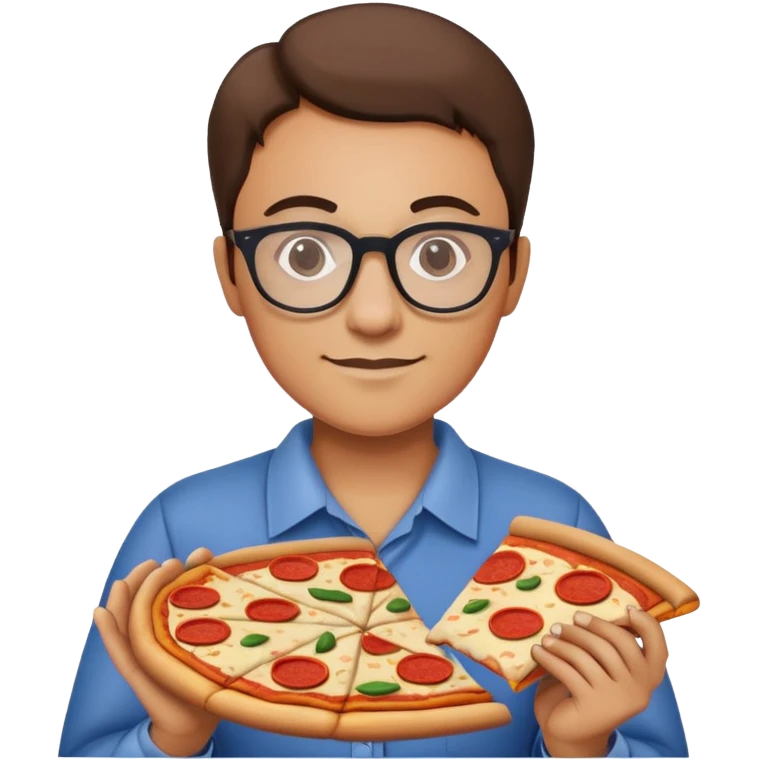 University teacher in glasses with pizza  emoji