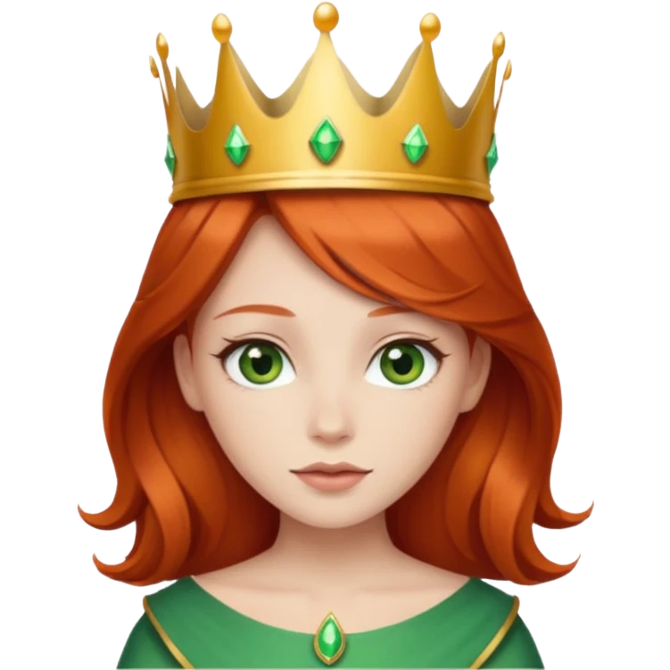 pretty redhead green eyed girl wearing crown emoji