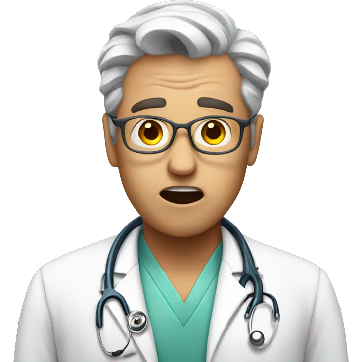 A shocked doctor emoji