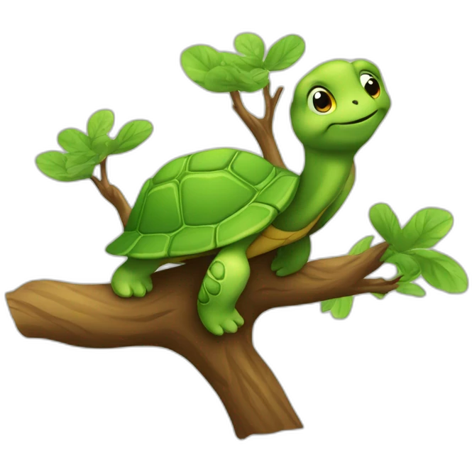 Tortue sur arbre emoji